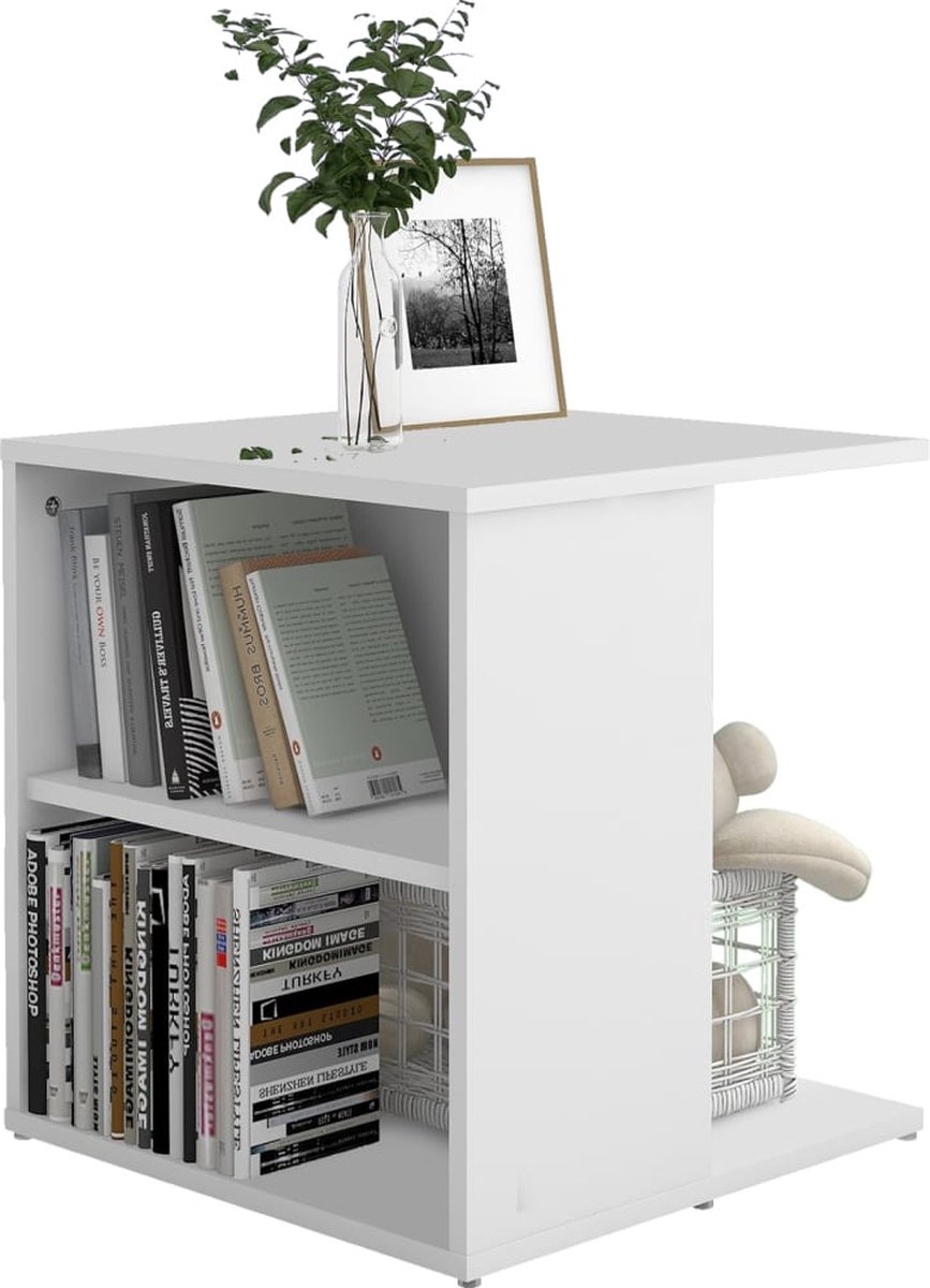 Vidaxl Bijzettafel 45x45x48 Cm Spaanplaat Wit