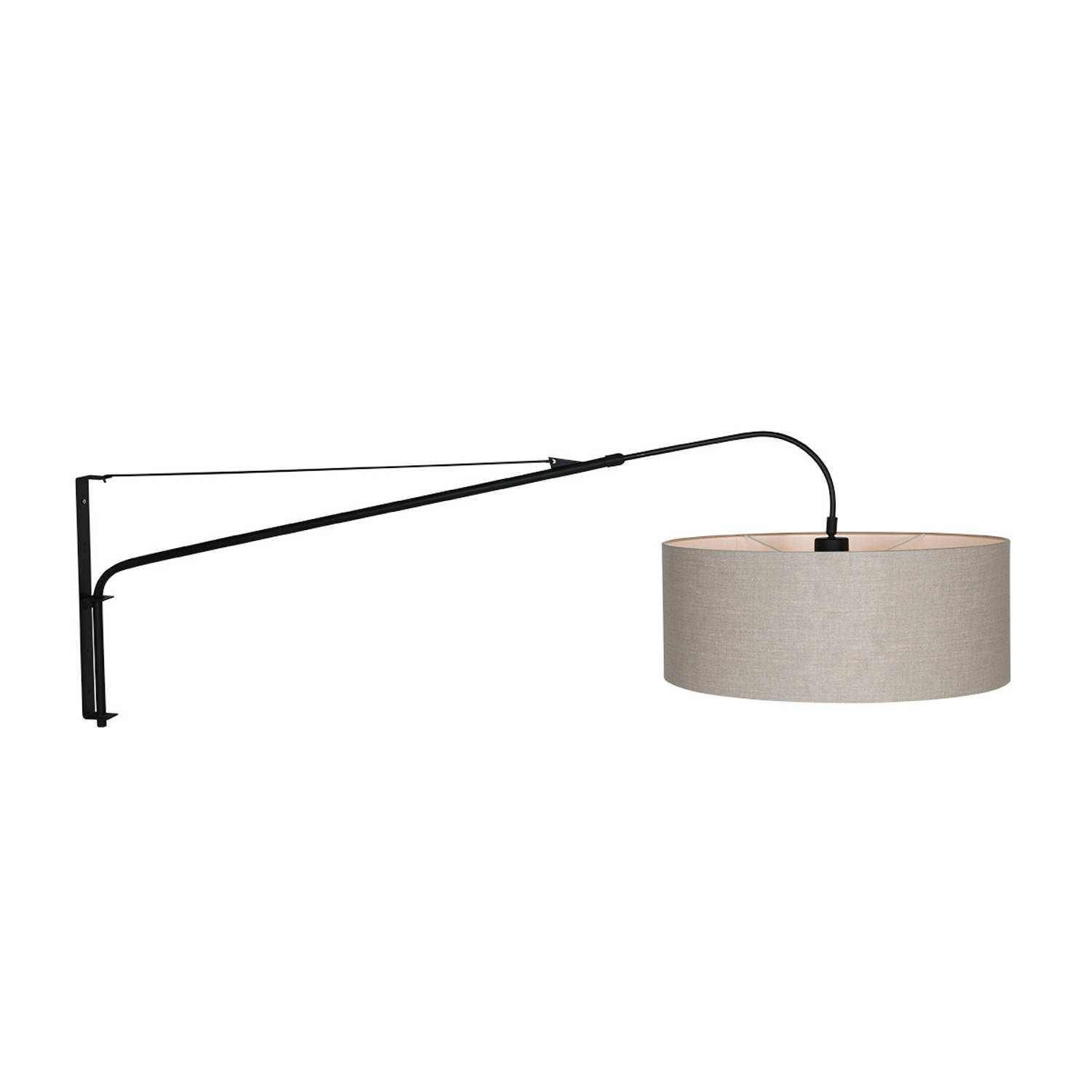 Steinhauer Wandlamp Elegant Classy 9324 Kap Grijs Linnen Grof - Zwart