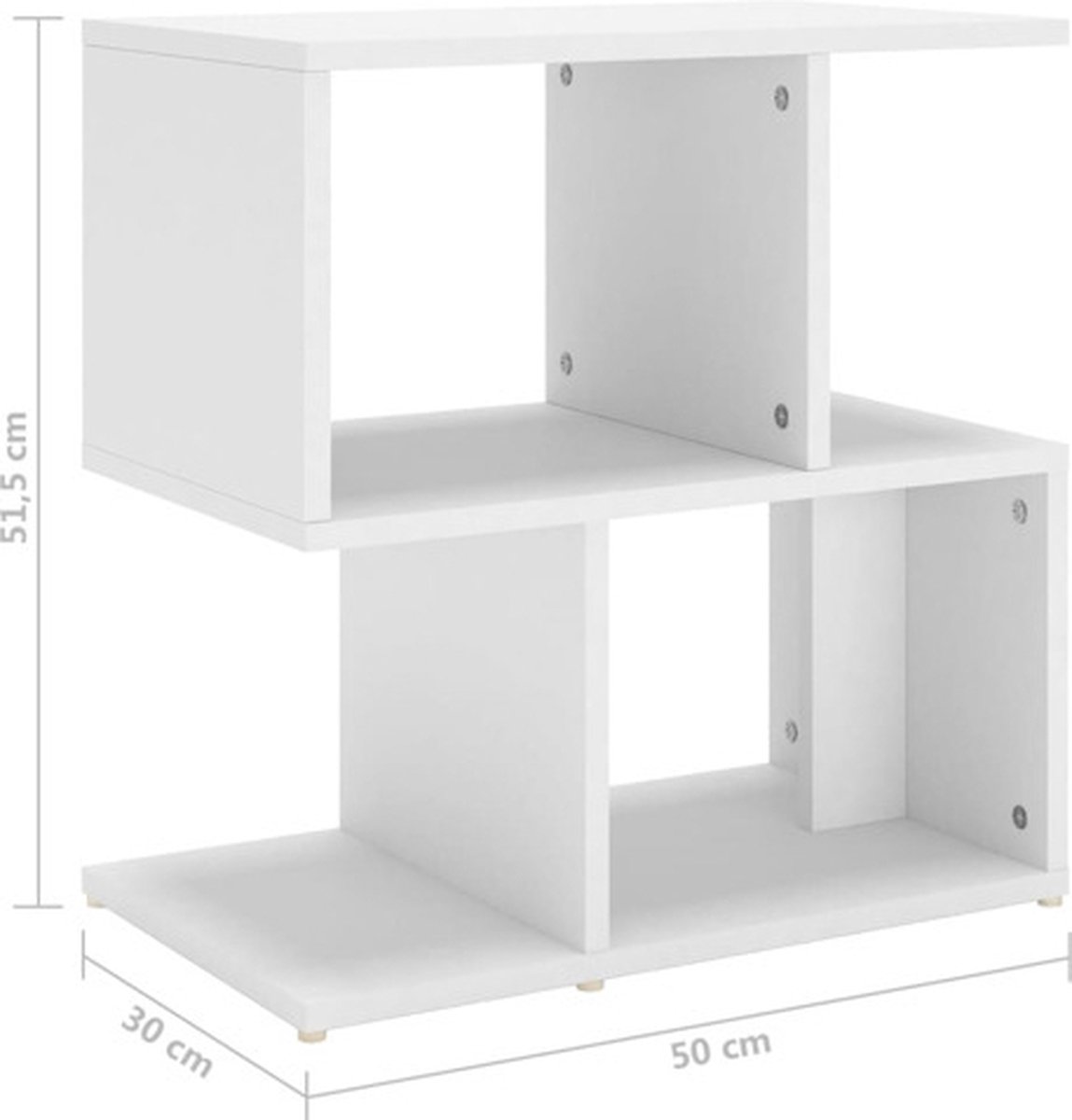 Vidaxl Nachtkastjes 2 St 50x30x51,5 Cm Spaanplaat Wit