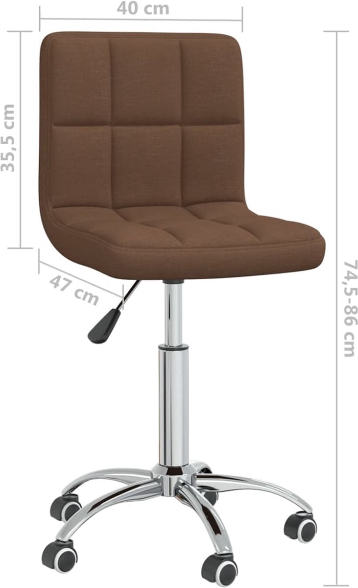 Vidaxl Eetkamerstoelen Draaibaar 2 St Stof - Bruin