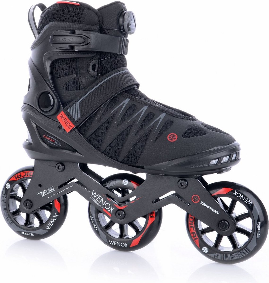 Tempish Inline Skates Wenox Top 100 Softboot 85a/rood Mt 41 - Zwart