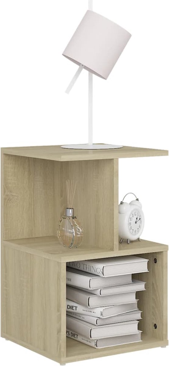 Vidaxl Nachtkastjes 2 St 35x35x55 Cm Spaanplaat Sonoma Eikenkleurig - Bruin