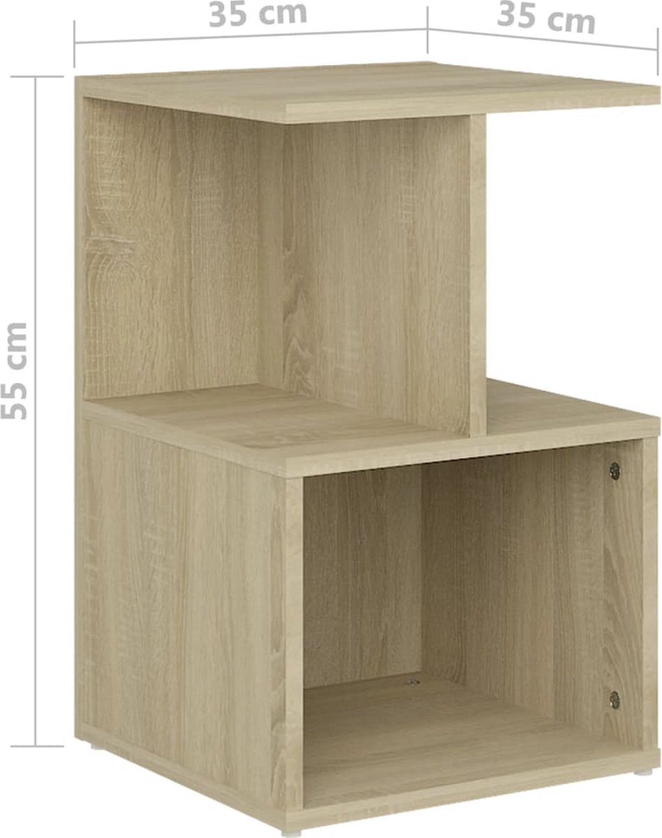 Vidaxl Nachtkastjes 2 St 35x35x55 Cm Spaanplaat Sonoma Eikenkleurig - Bruin