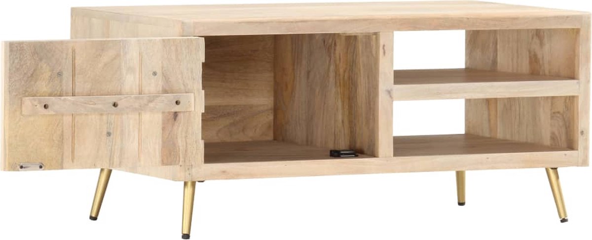 Vidaxl Salontafel 90x45x40 Cm Massief Mangohout - Bruin