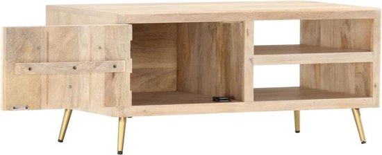Vidaxl Salontafel 90x45x40 Cm Massief Mangohout - Bruin