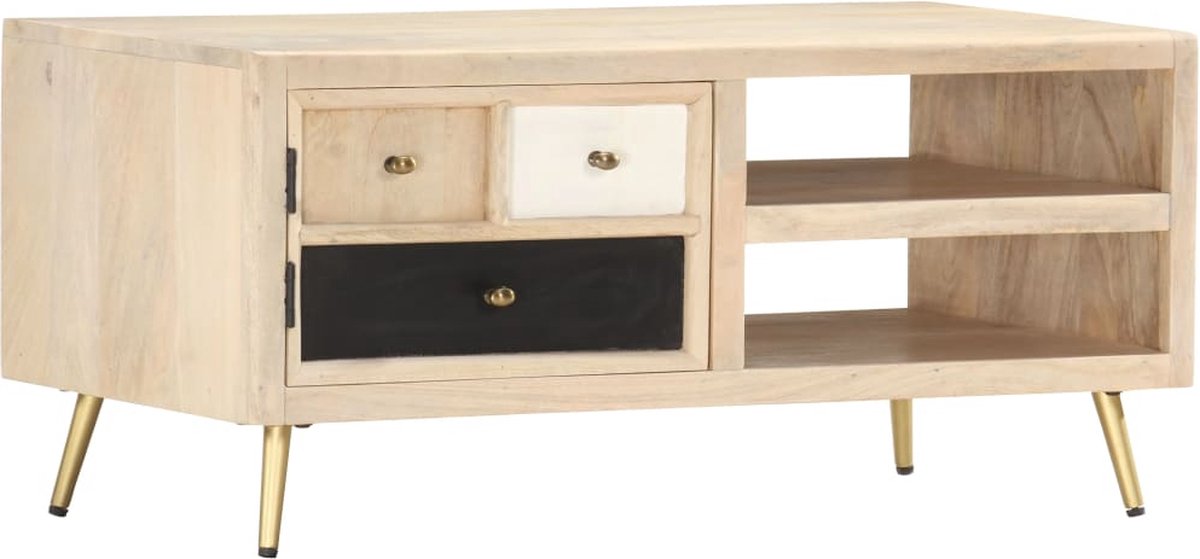 Vidaxl Salontafel 90x45x40 Cm Massief Mangohout - Bruin