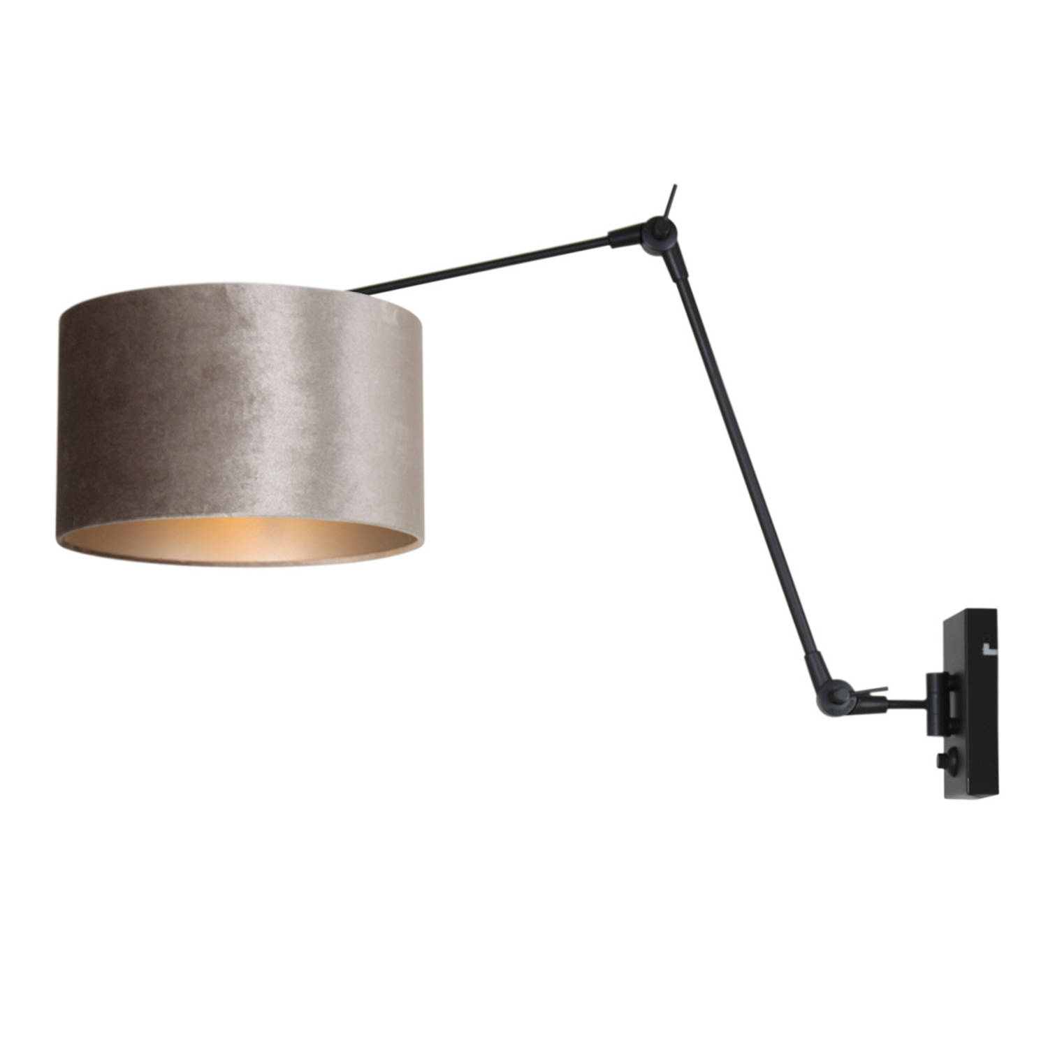 Steinhauer Wandlamp Prestige Chic 8122 Kap Zilver Velours - Negro