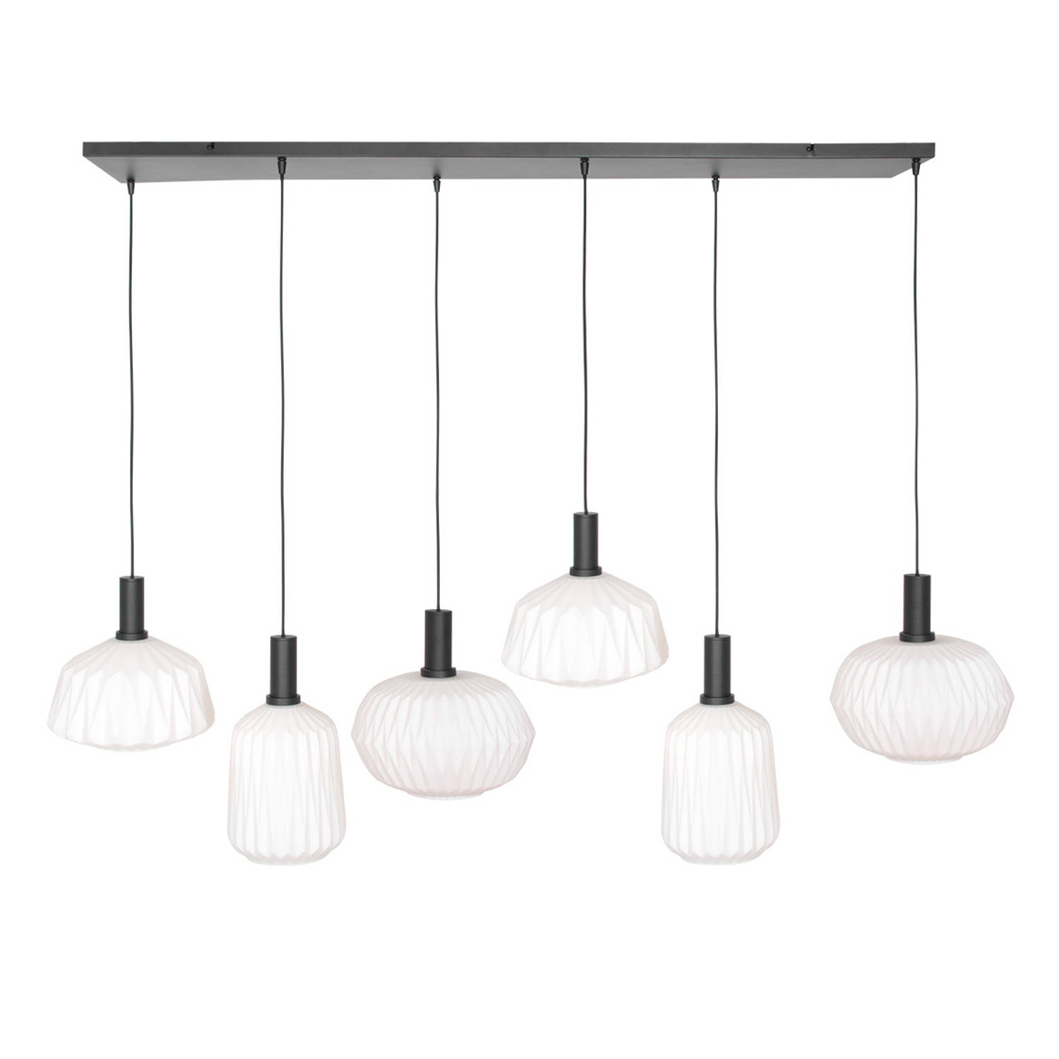 Steinhauer Hanglamp Verre Nervure 3077zw - Zwart