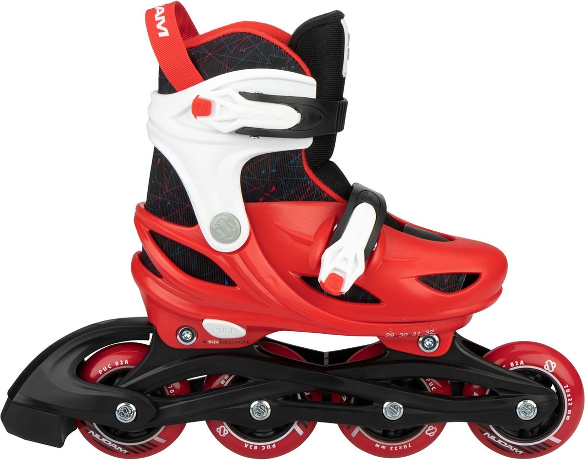 Nijdam Inlineskates Rad Racer 82a Polyetheen/zwart Maat 37-40 - Rood