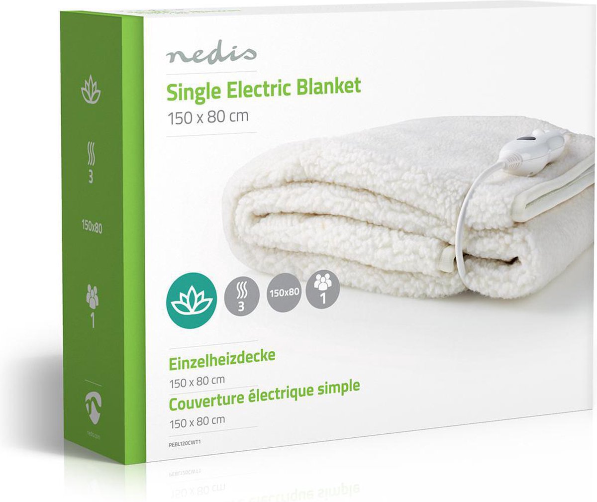 Nedis Elektrische Deken - Pebl120cwt1