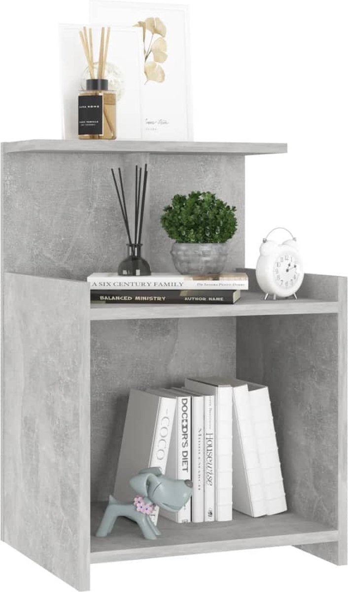 Vidaxl Nachtkastje 40x35x60 Cm Spaanplaat Beton - Grijs