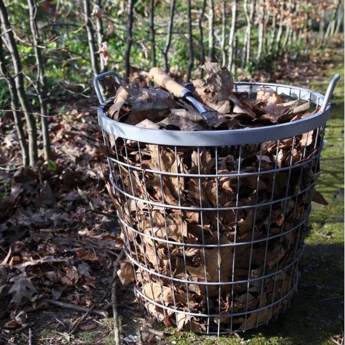 2x Metalen Draadmanden/haardhout Manden 43 X 45 Cm - Opbergmanden - Silver