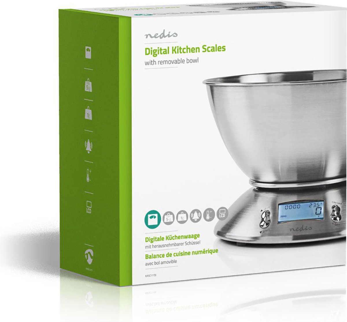 Nedis Keukenweegschaal - Kasc111si - Zilver