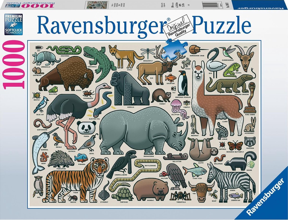 Ravensburger Puzzel Wilde Dieren 1000st