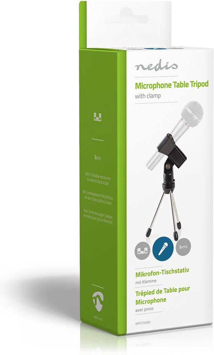 Nedis Microfoonstandaard - Zwart - 16.5 Cm