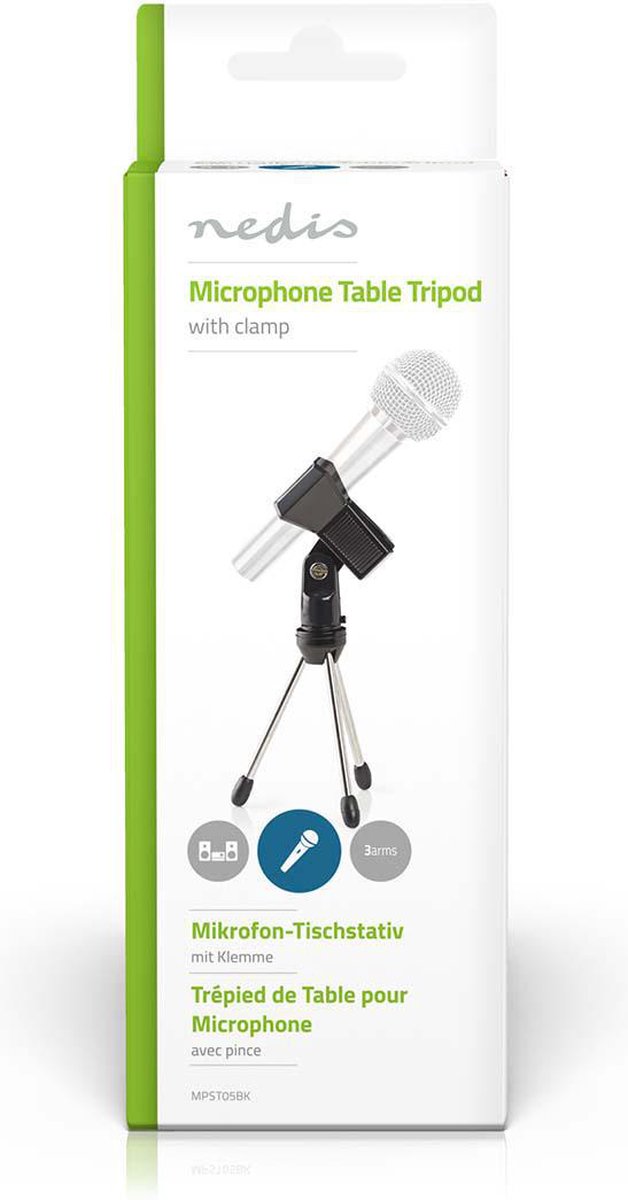 Nedis Microfoonstandaard - Zwart - 16.5 Cm