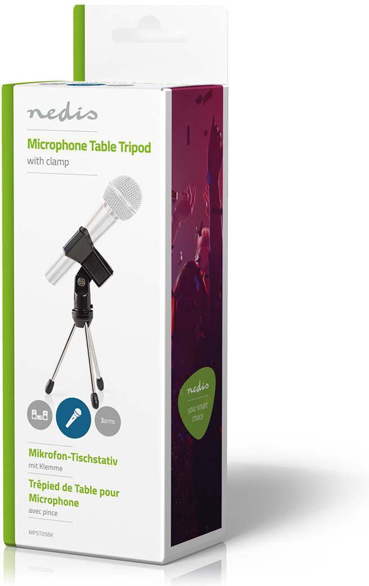 Nedis Microfoonstandaard - Zwart - 16.5 Cm