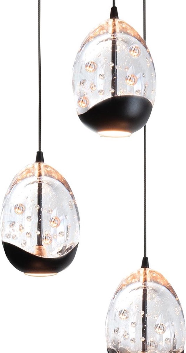 Highlight Hanglamp Clear Egg 3 Lichts Ø 25 Cm Helder- - Zwart