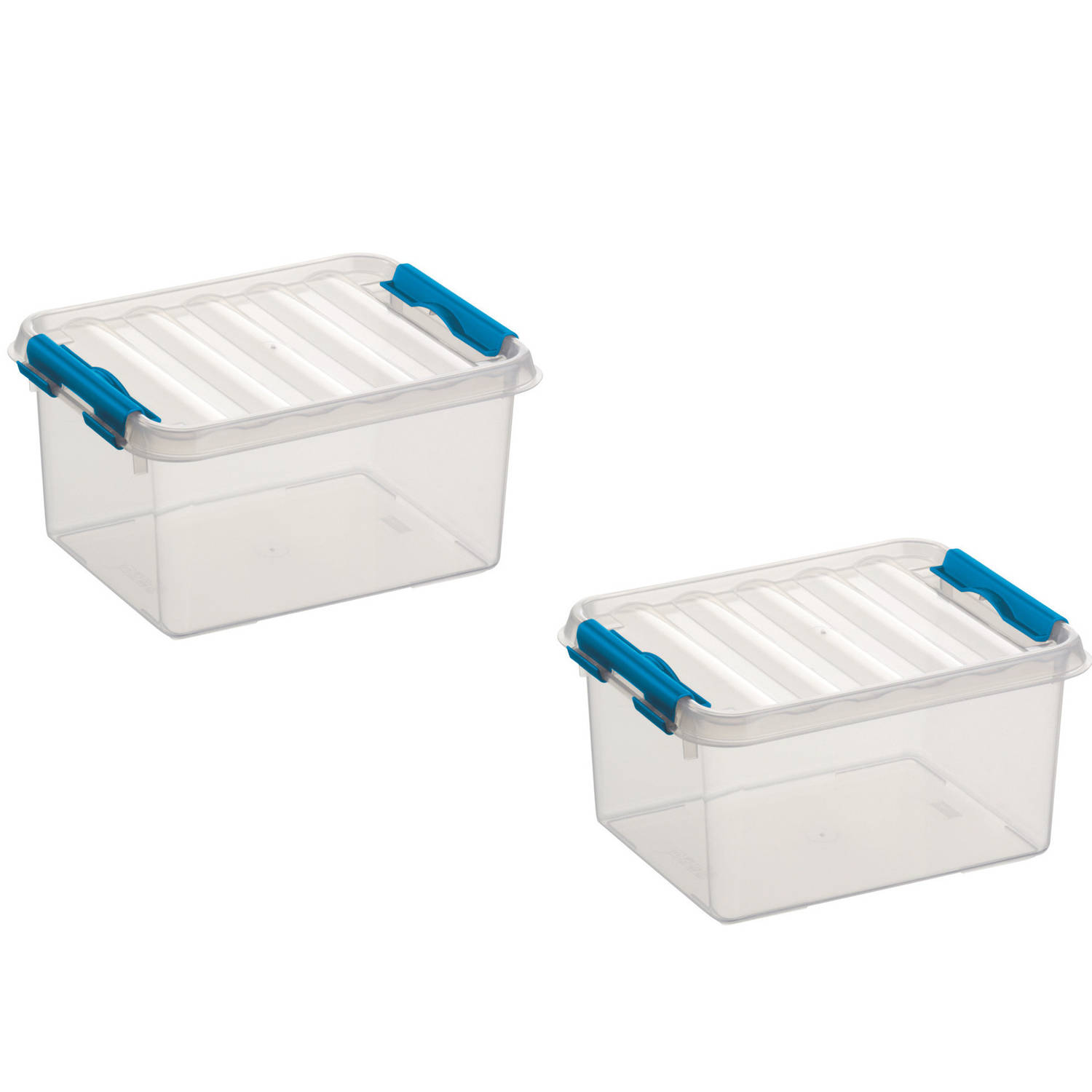 3x Stuks Kunststof Stapelbare Opbergbakken 2 Liter 20 X 15 X 10 Cm - Opbergbox - Blauw