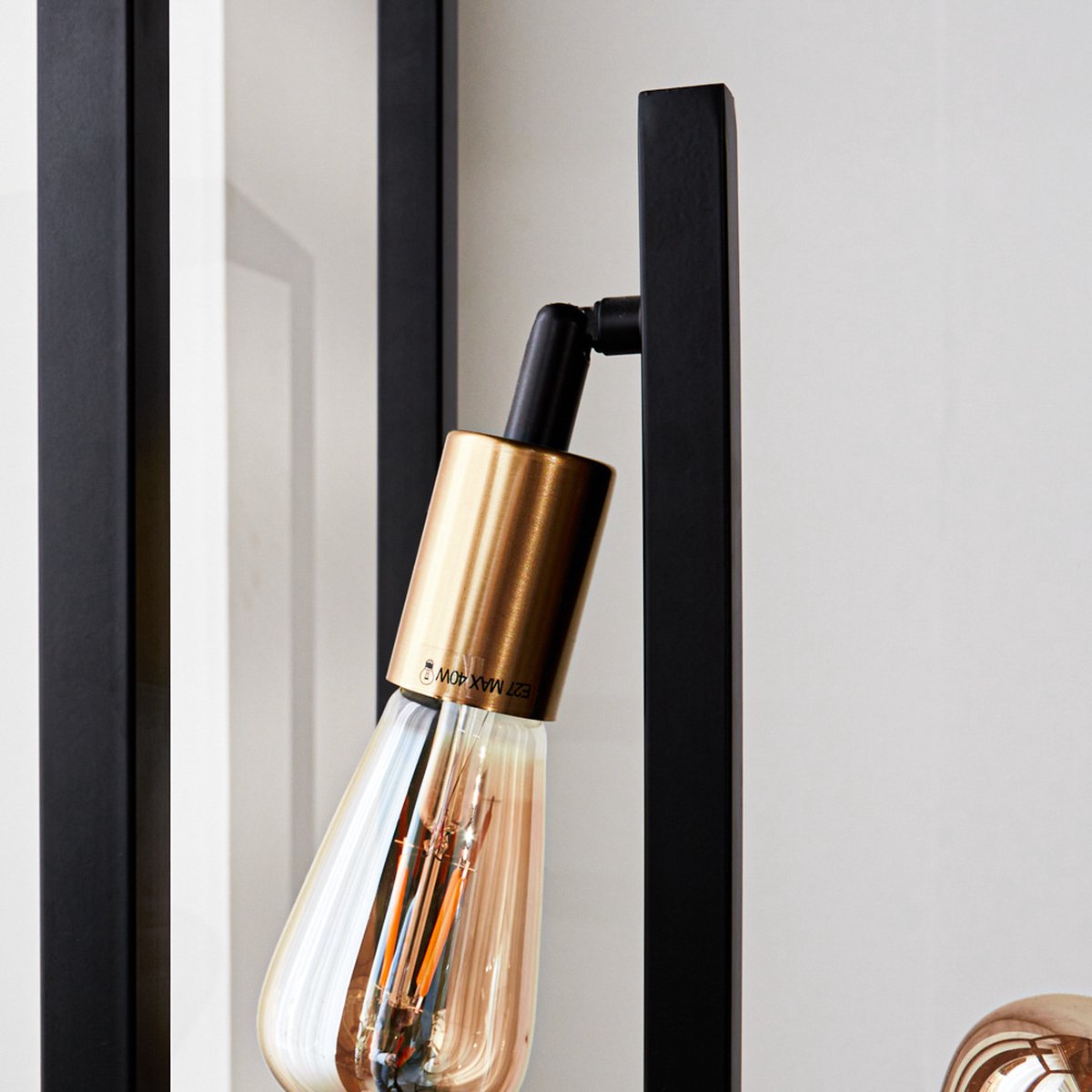 Dimehouse Industrieel Vloerlamp Otis - Zwart - Goud