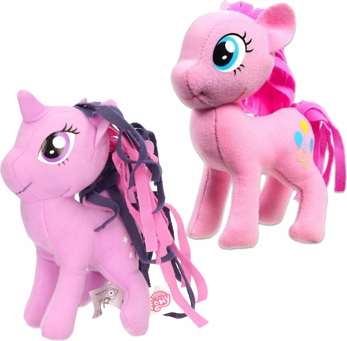 Hasbro Set Van 2x Pluche My Little Pony Speelgoed Knuffels Pinkie Pie En Sparkle 13 Cm - Knuffeldier