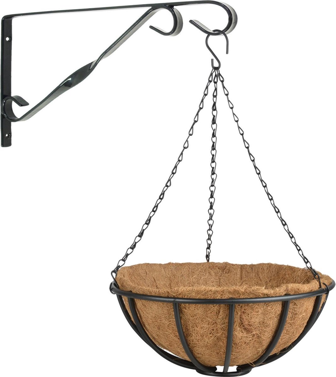 Esschert Design Hanging Basket 35 Cm Van Metaal Met Muurhaak - Complete Hangmand Set - Plantenbakken