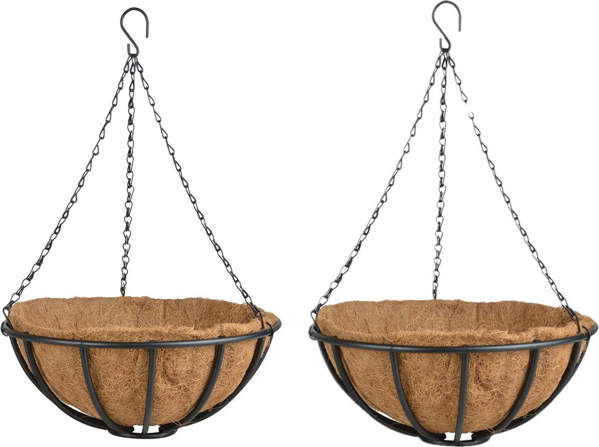 Esschert Design Hanging Basket 35 Cm Van Metaal Met Muurhaak - Complete Hangmand Set - Plantenbakken