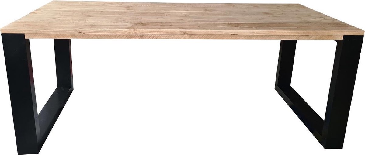 Wood4you - Eettafel New Orleans Steigerhout 220lx78hx90d Cm Zwart - Bruin