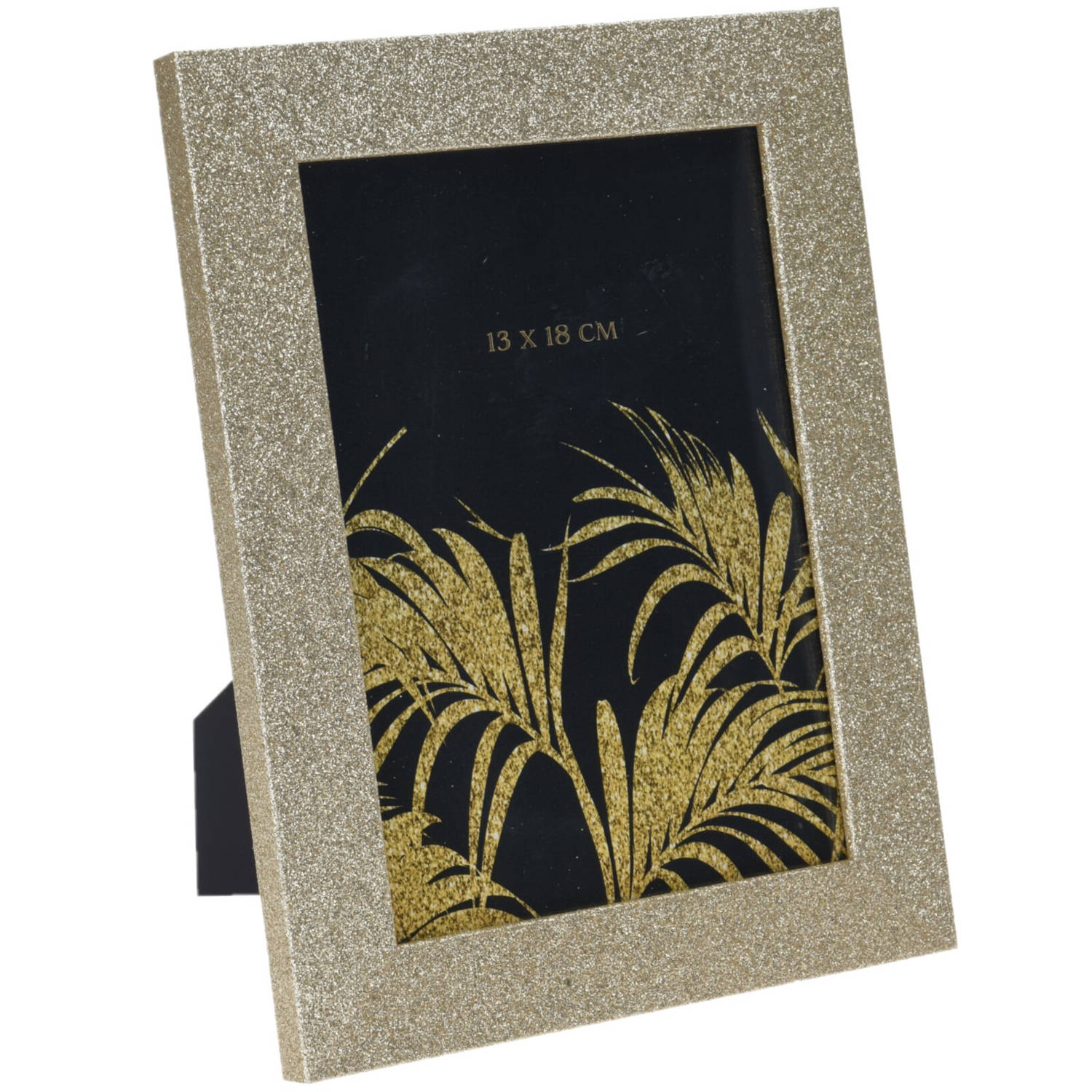 Houten Fotolijst Met Gouden Glitters Geschikt Voor Een Foto Van 13 X 18 Cm - Fotolijsten