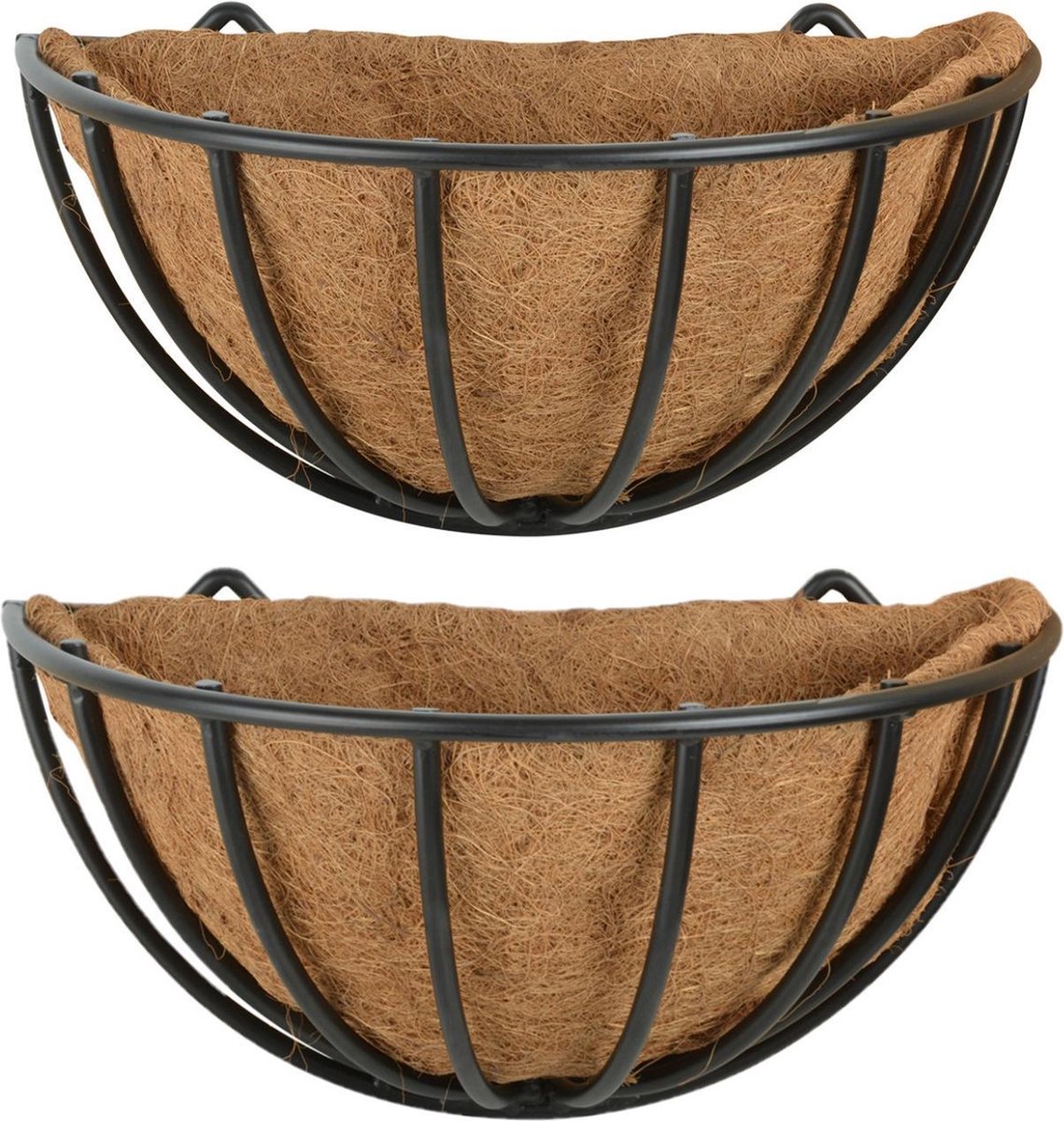Esschert Design 2x Stuks Metalen Hanging Baskets/ruiven Voor Aan De Wand/muur 35 X 20 Cm - Plantenbakken