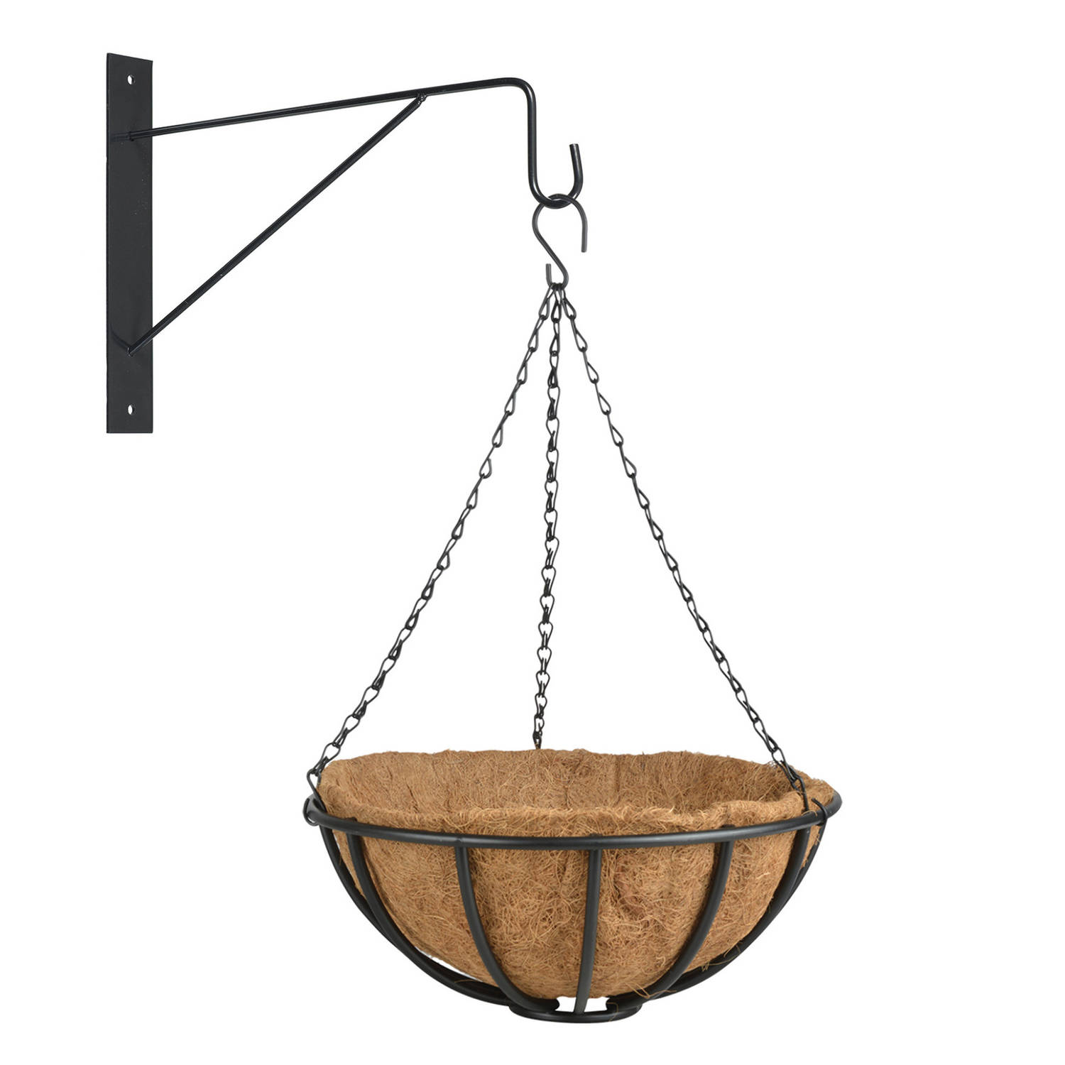 Esschert Design Hanging Basket 35 Cm Van Metaal Met Muurhaak - Complete Hangmand Set - Plantenbakken