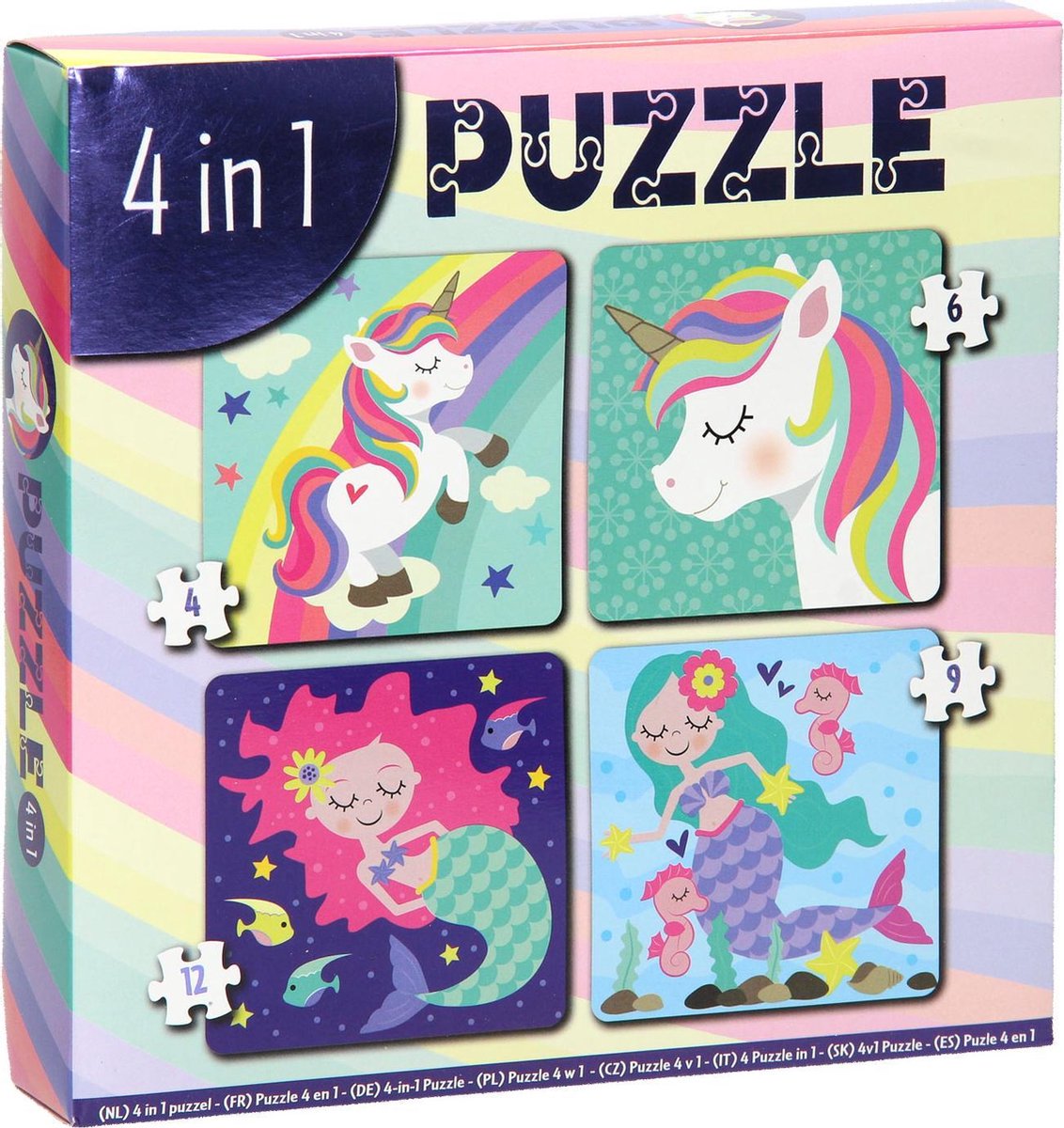 Massamarkt 4-in-1 Puzzel (4/6/9/12 Stukjes)