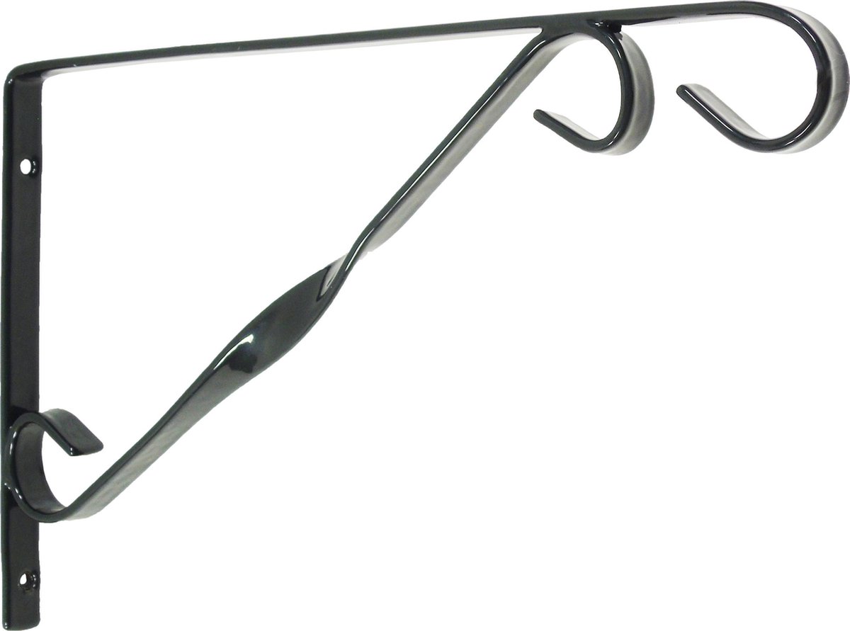 Hanging Basket Met Klassieke Muurhaak Groen En Kokos Inlegvel - Metaal - Complete Hanging Basket Set - Plantenbakken