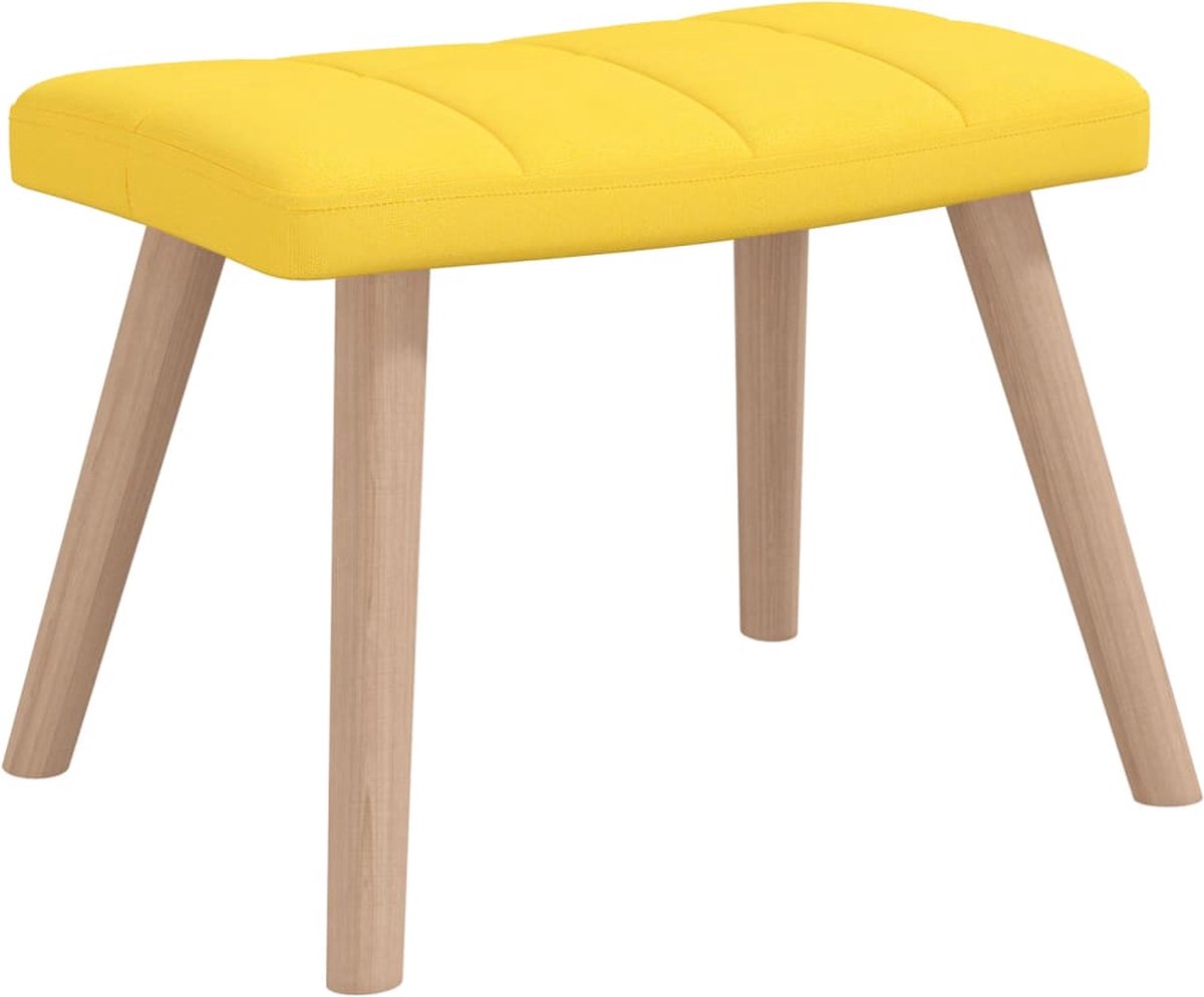 Vidaxl Schommelstoel Met Voetenbank Stof Mosterd - Geel