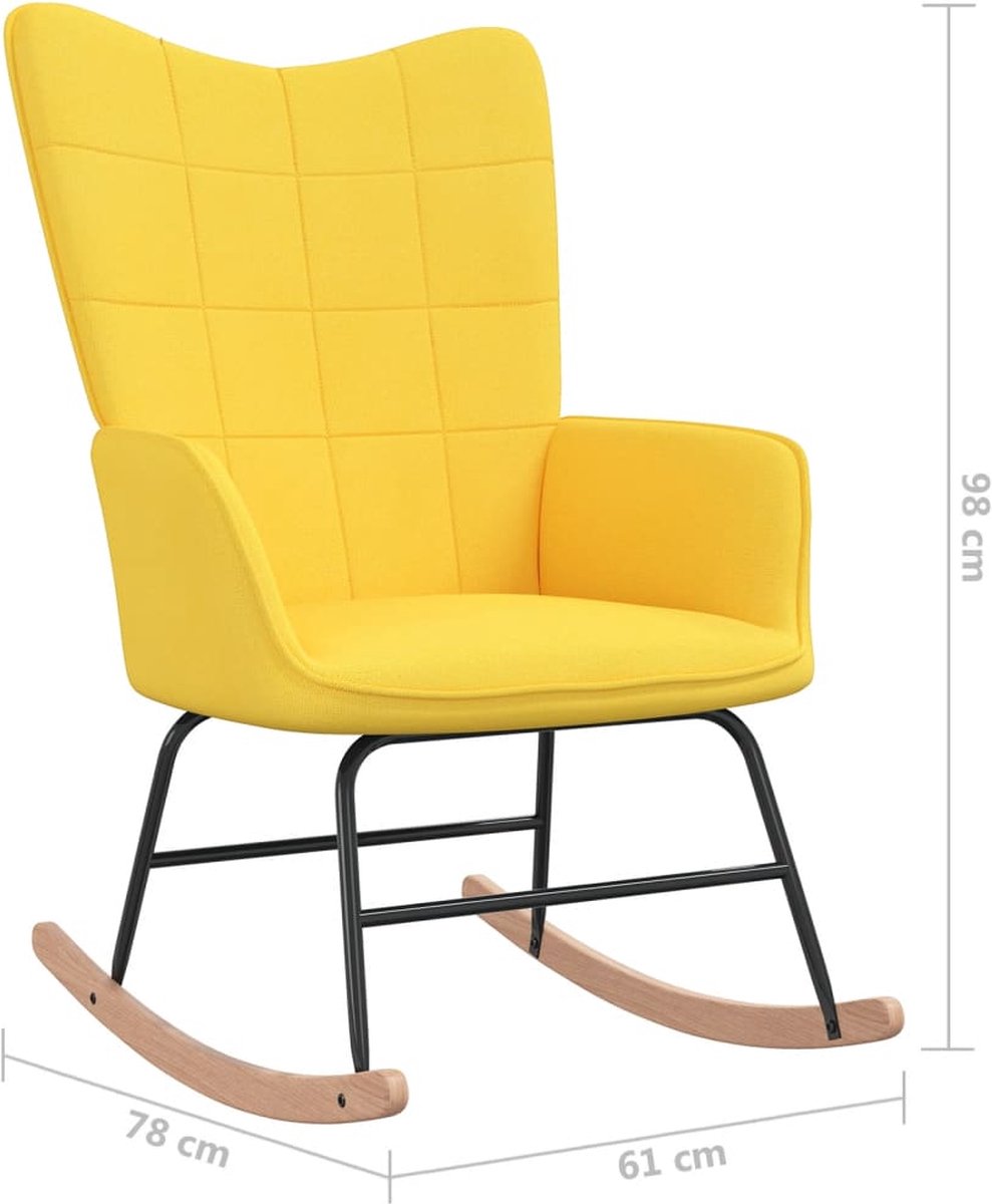 Vidaxl Schommelstoel Met Voetenbank Stof Mosterd - Geel