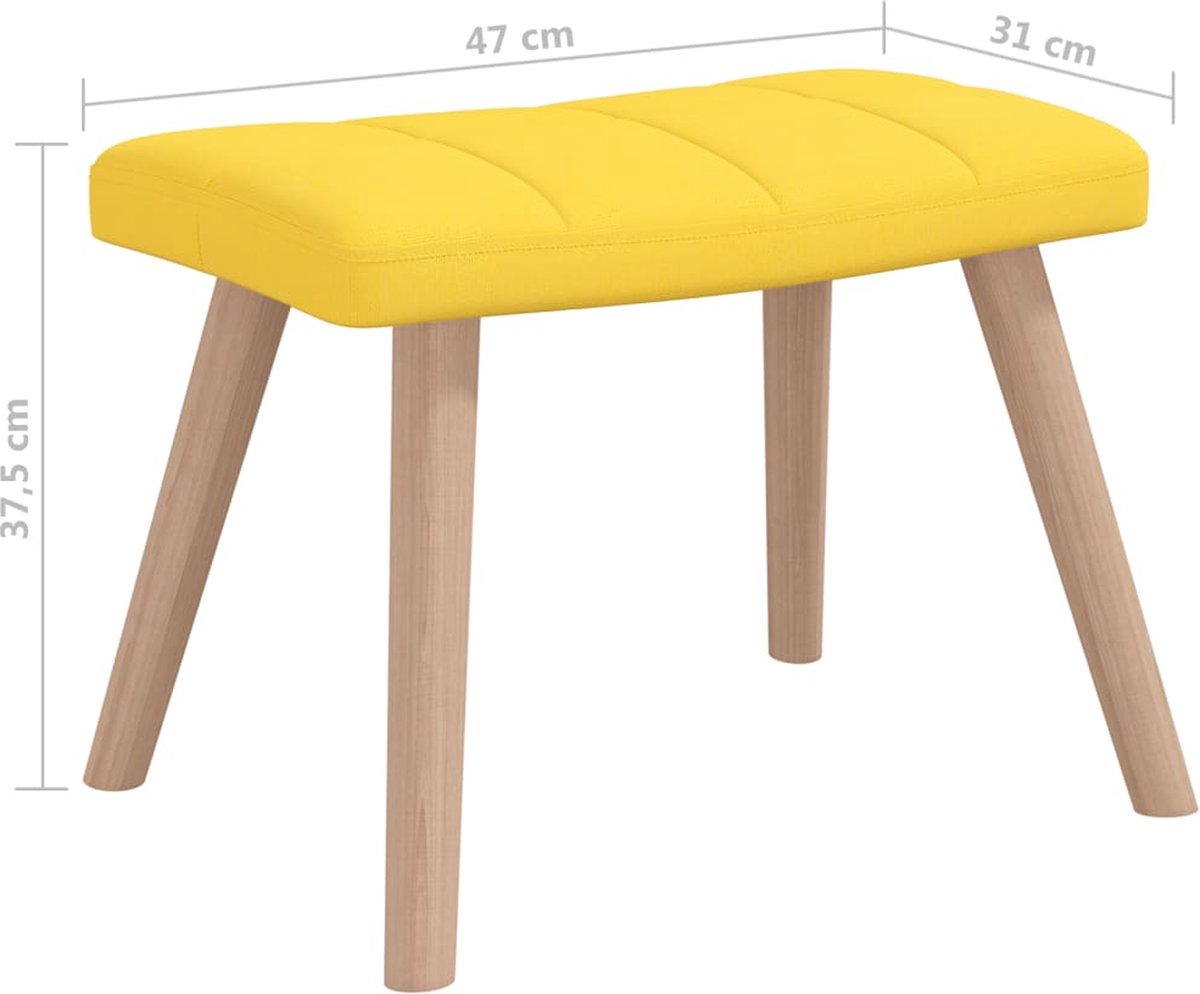 Vidaxl Schommelstoel Met Voetenbank Stof Mosterd - Geel