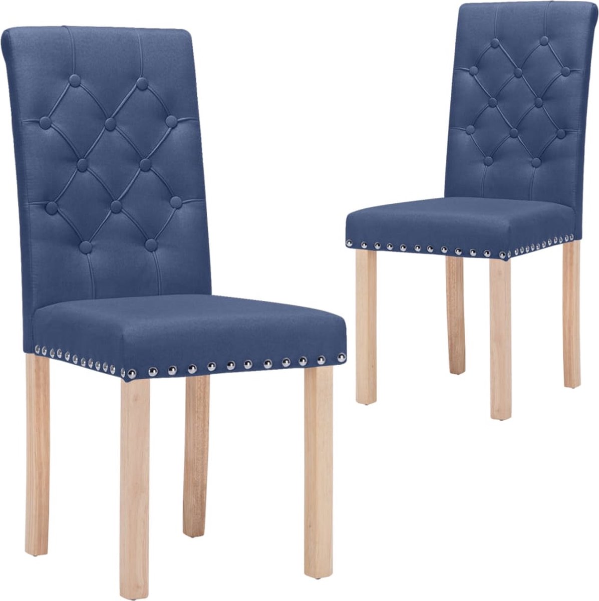 Vidaxl Eetkamerstoelen 2 St Stof - Blauw