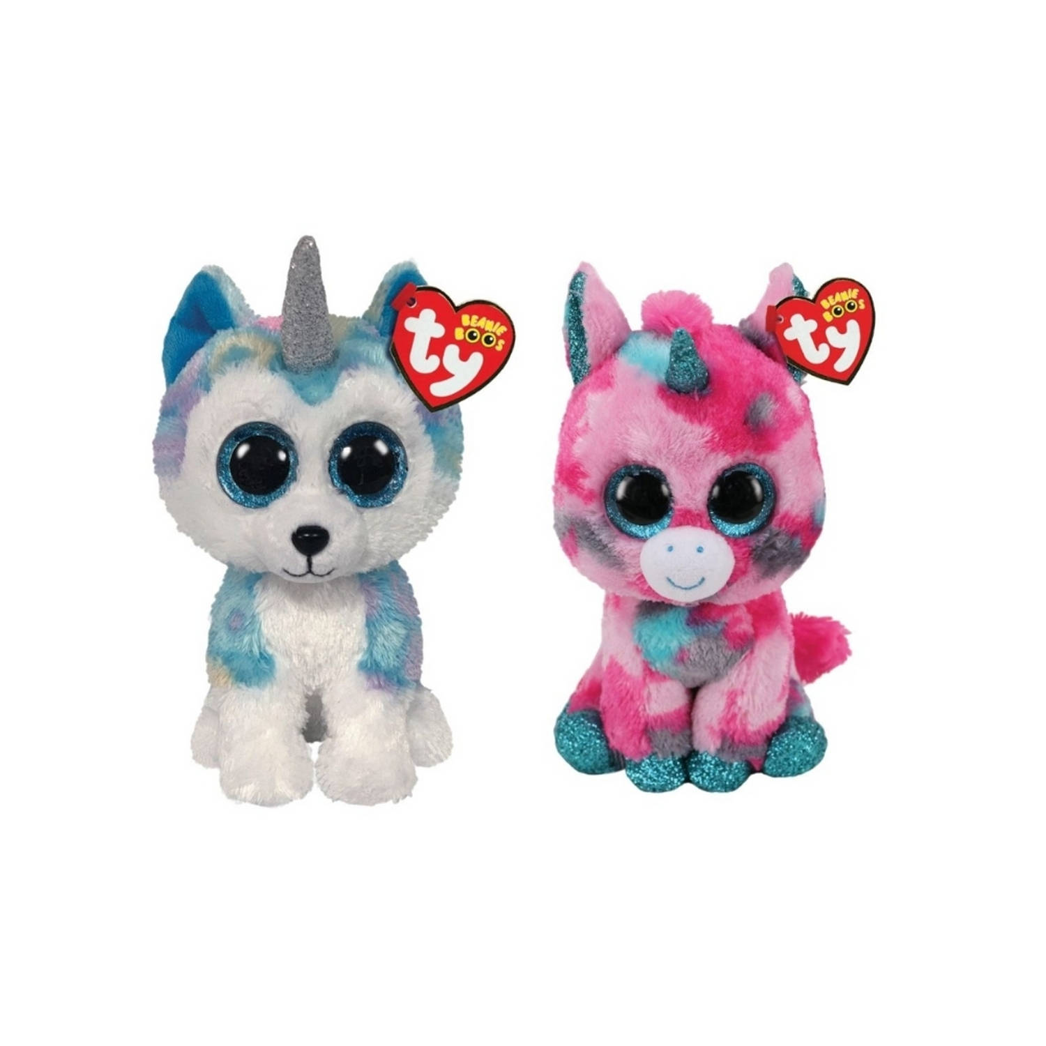 ty - Knuffel - Beanie Boo&apos;s - Gumball Unicorn & Helena Husky