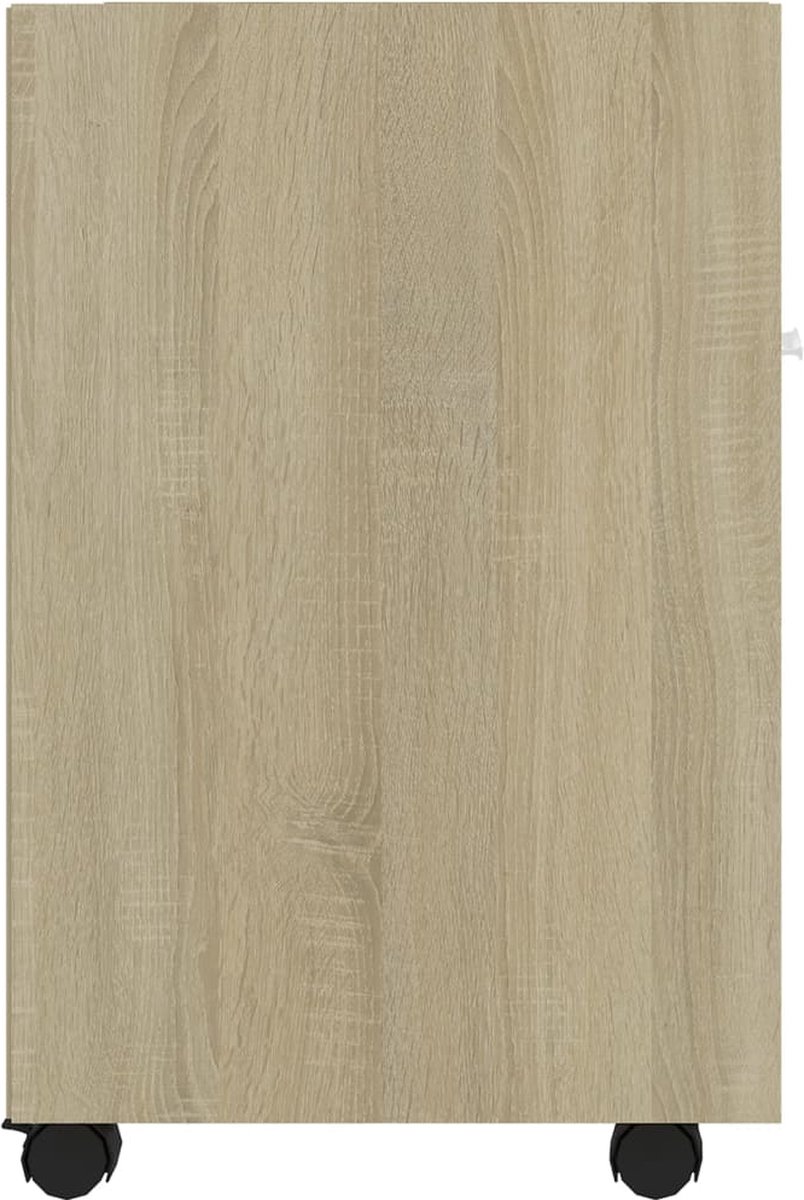 Vidaxl Bijzetkast Met Wielen 33x38x60cm Spaanplaat Sonoma Eikenkleurig - Bruin