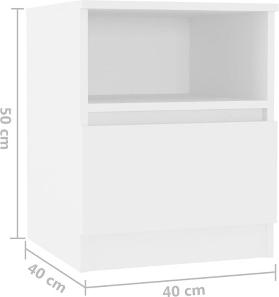 Vidaxl Nachtkastje 40x40x50 Cm Spaanplaat Wit