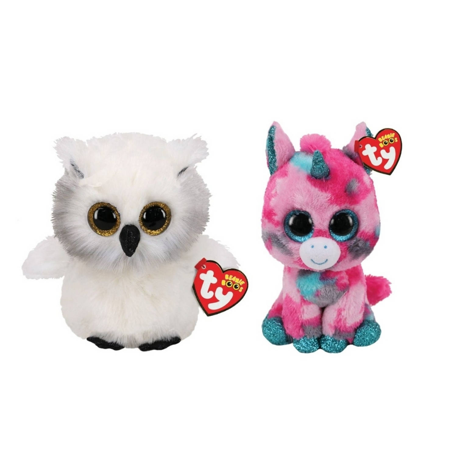 ty - Knuffel - Beanie Boo&apos;s - Gumball Unicorn & Austin Owl
