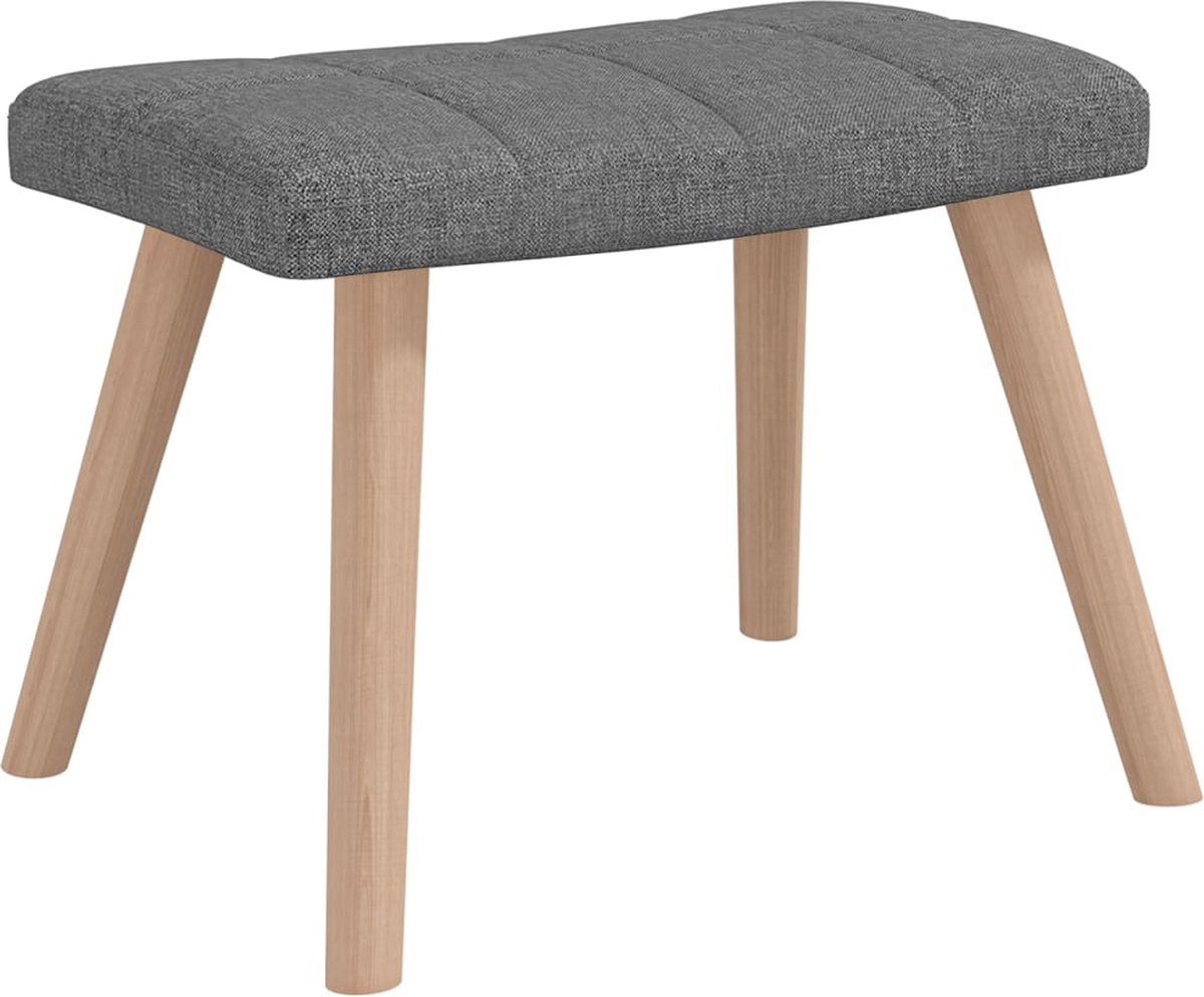 Vidaxl Schommelstoel Met Voetenbank Stof Donker - Grijs