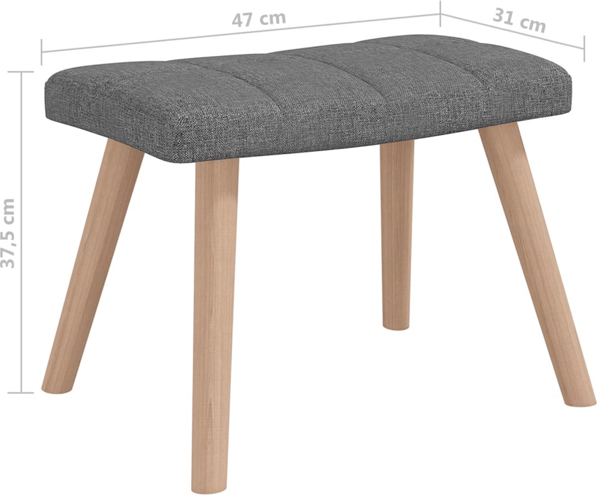 Vidaxl Schommelstoel Met Voetenbank Stof Donker - Grijs