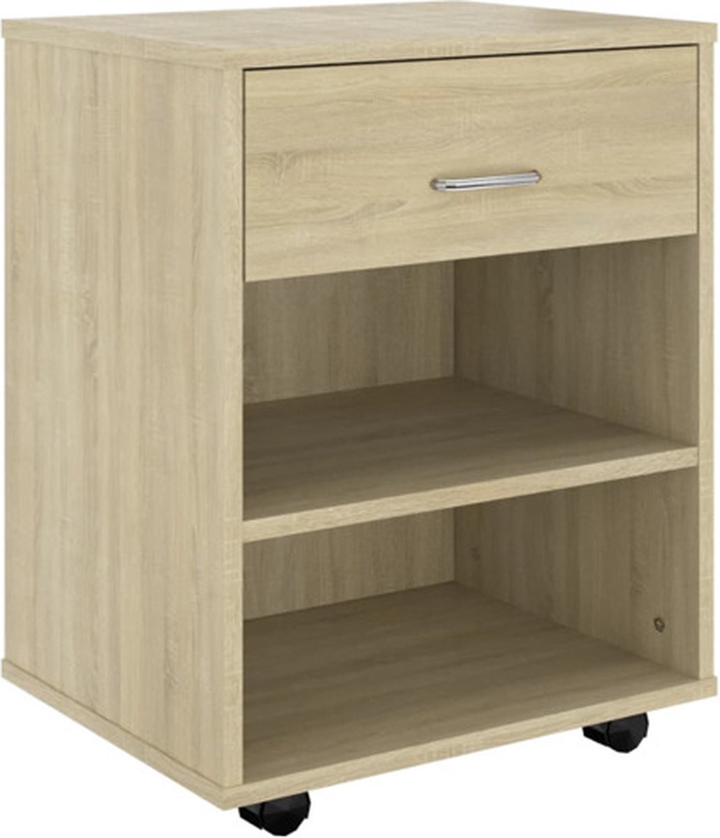 Vidaxl Kast Verrijdbaar 46x36x59 Cm Spaanplaat Sonoma Eikenkleurig - Marrón