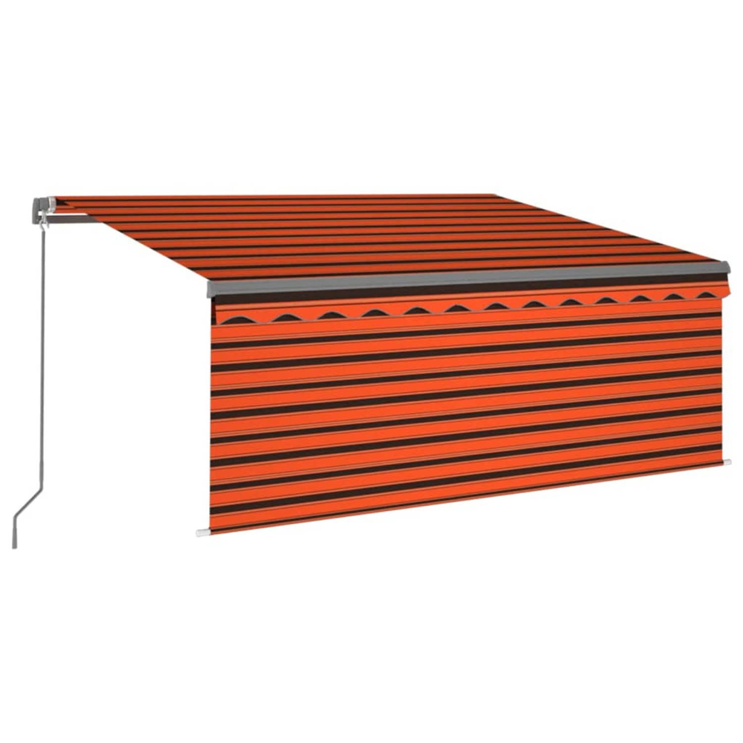 Vidaxl Luifel Handmatig Uittrekbaar Rolgordijn 3,5x2,5 M Oranje Bruin
