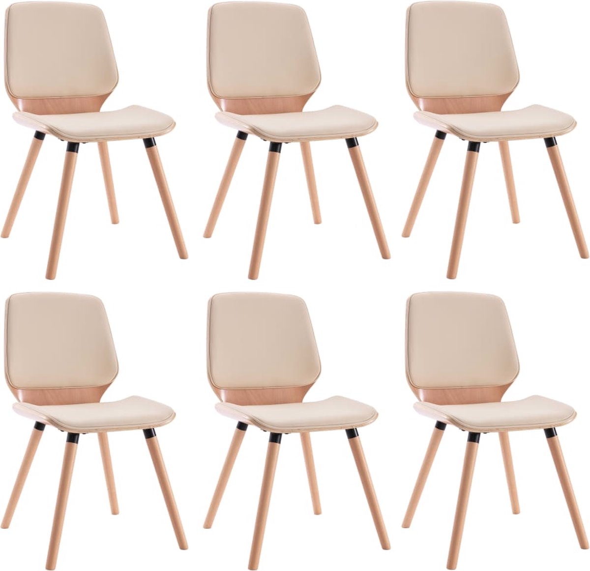 Vidaxl Eetkamerstoelen 6 St Kunstleer Crème