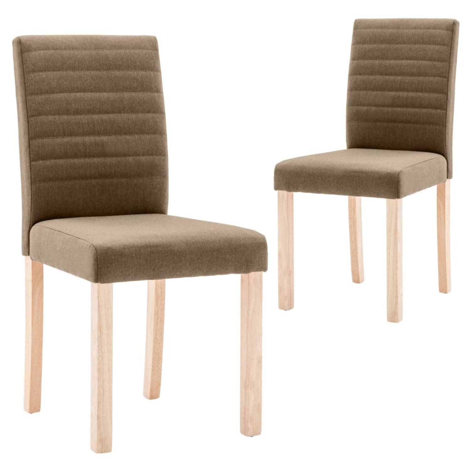 Vidaxl Eetkamerstoelen 2 St Stof - Bruin