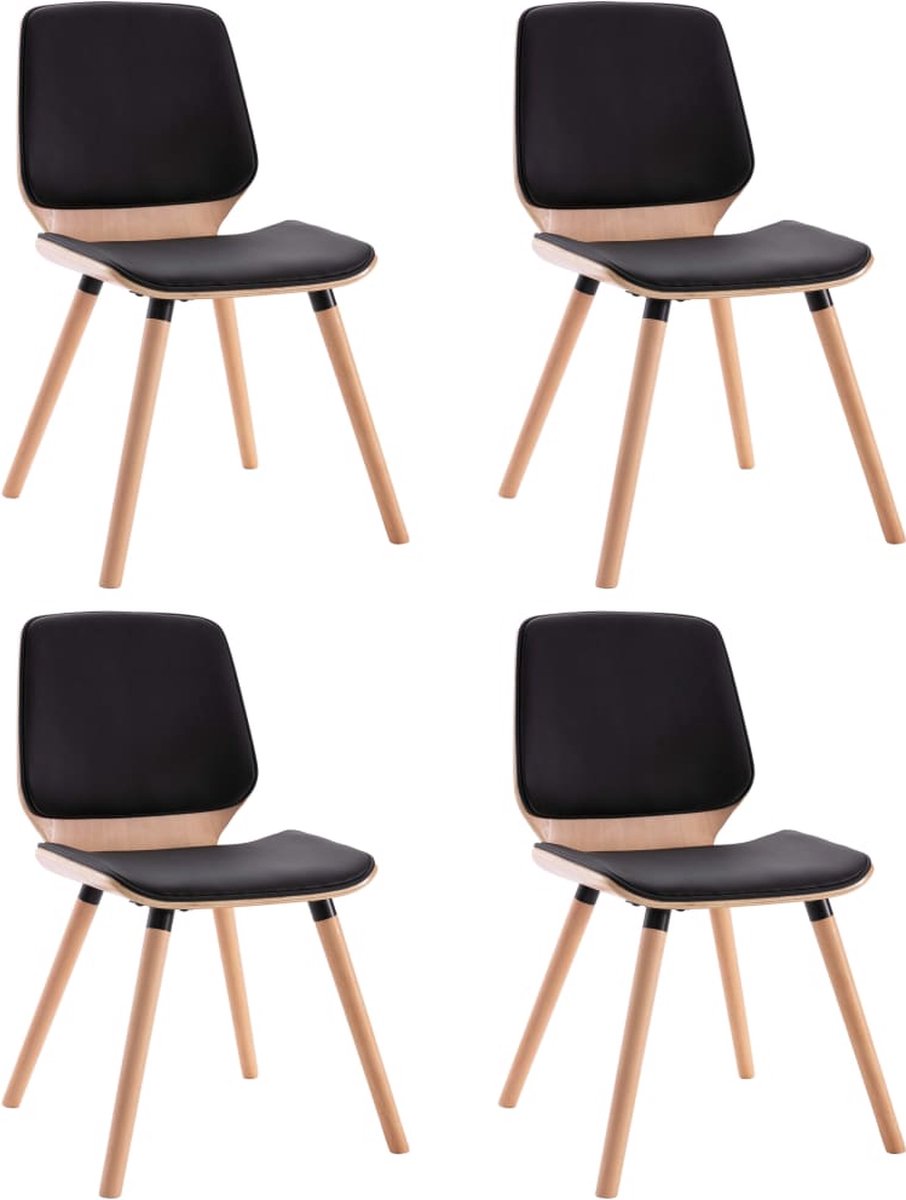 Vidaxl Eetkamerstoelen 4 St Kunstleer - Zwart