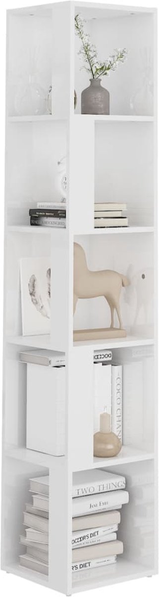 Vidaxl Hoekkast 33x33x164,5 Cm Spaanplaat Hoogglans Wit