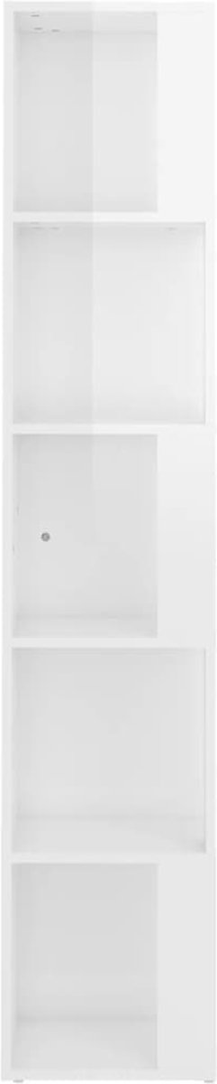 Vidaxl Hoekkast 33x33x164,5 Cm Spaanplaat Hoogglans Wit